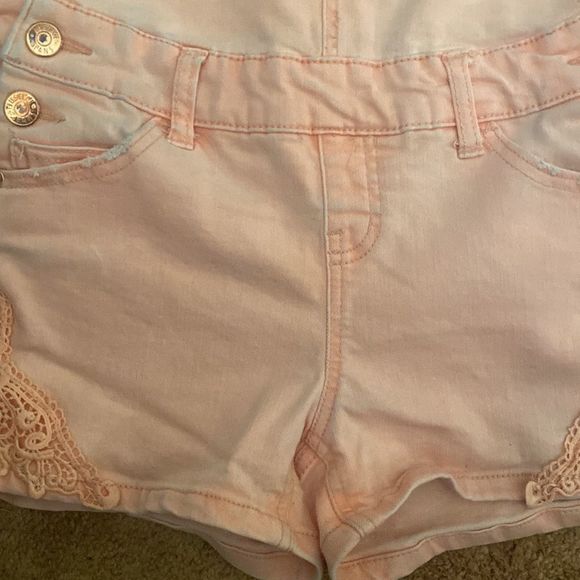 Justice Orange Distressed Overalls Size 12 Girls - Picture 3 of 6